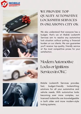 Mobile Locksmith Services-Automotive Locksmith Tulsa