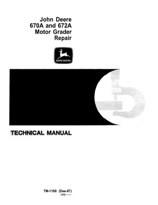 John Deere 672A Motor Grader Service Repair Manual