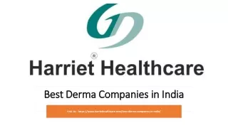 Best Derma Companies in India - Harriet Healthcare