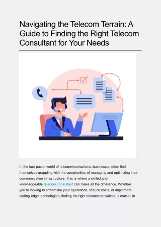 navigating the telecom terrain a guide to finding
