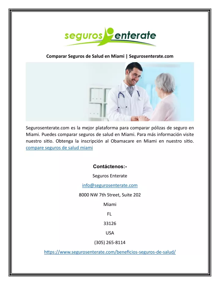 comparar seguros de salud en miami