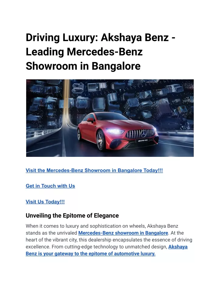 driving luxury akshaya benz leading mercedes benz