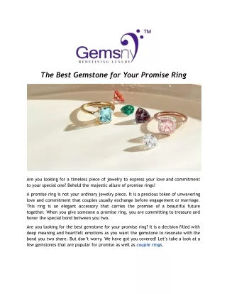 The Best Gemstone for Your Promise Ring