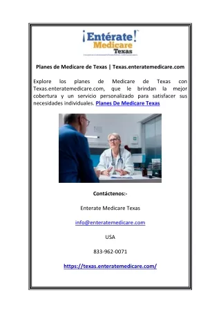Planes de Medicare de Texas | Texas.enteratemedicare.com