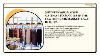 ShowroomB2B Your Gateway to Success in the Clothing B2B Marketplace in India