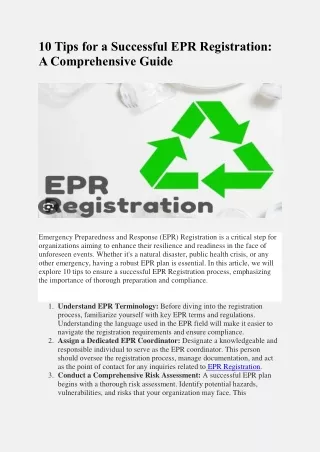 10 tips for a successful epr registration