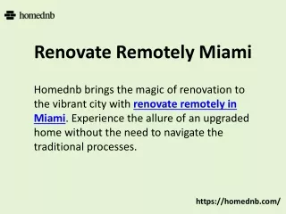 Renovate Remotely Miami