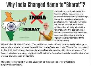 Why India Changed Name to“Bharat”?