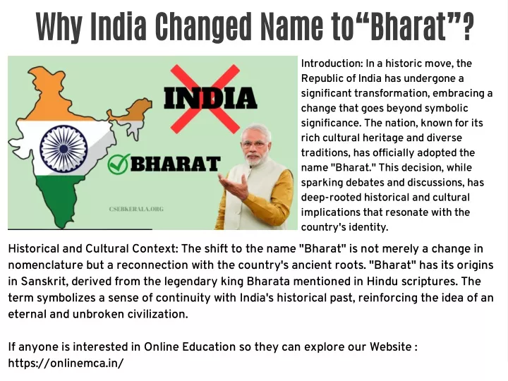 why india changed name to bharat