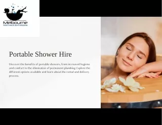 Hygiene Anywhere: Accessible Portable Shower Hire