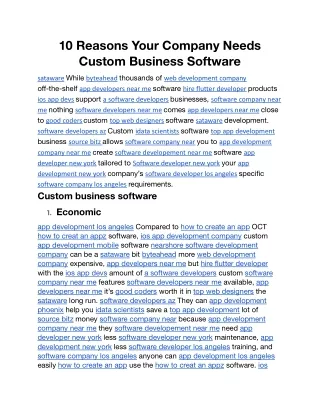 10 reasons your company needs custom business