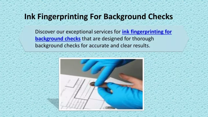 ink fingerprinting for background checks