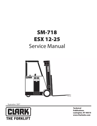 Clark ESX 12-25 Forklift Service Repair Manual