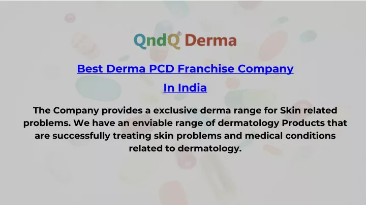 best derma pcd franchise company in india