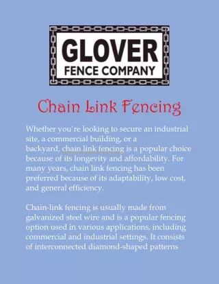 chain link fencing whether you re looking