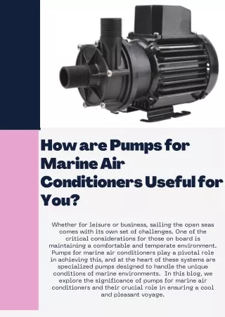 Top -Quality Pumps For Marine Air Conditioners