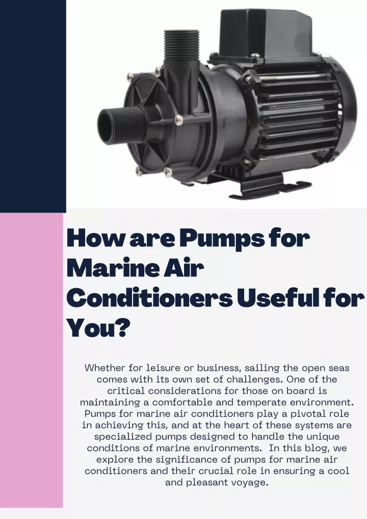 how are pumps for marine air conditioners useful