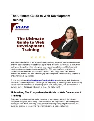 the ultimate guide to web development training