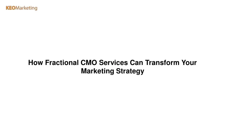 how fractional cmo services can transform your