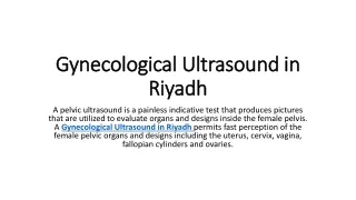 Gynecological Ultrasound in Riyadh
