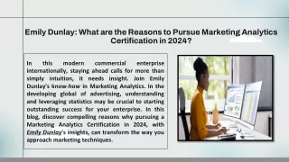 What are the Reasons to Pursue Marketing Analytics Certification in 2024?