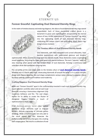 Forever Graceful  Captivating Oval Diamond Eternity Rings