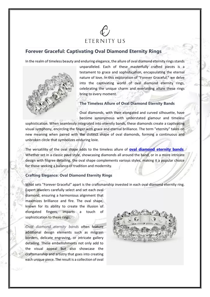 forever graceful captivating oval diamond