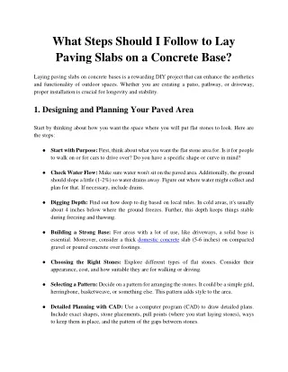 What Steps Should I Follow to Lay Paving Slabs on a Concrete Base