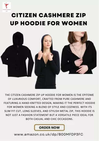 Citizen Cashmere Zip Up Hoodie for Women