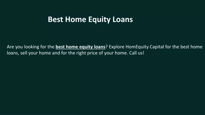 best home equity loans