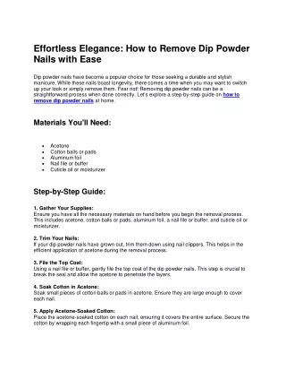 effortless elegance how to remove dip powder