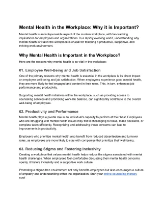 Sortd blog- The Significance of Mental Health in the Workplace