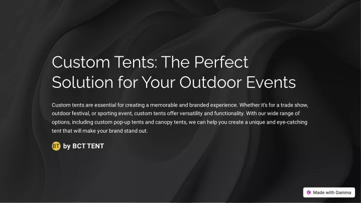 custom tents the perfect solution for your