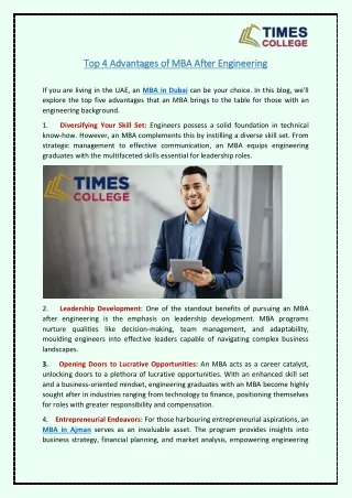 top 4 advantages of mba after engineering