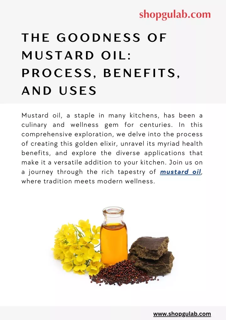 the goodness of mustard oil process benefits