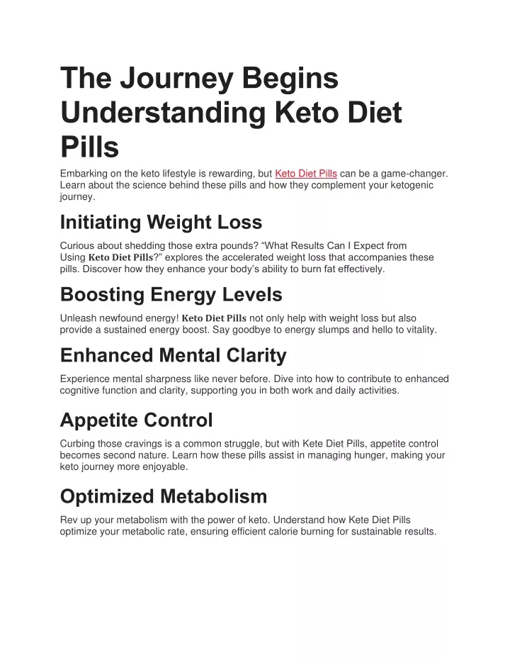 the journey begins understanding keto diet pills