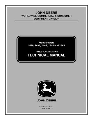John Deere 1545 Front Mower Service Repair Manual