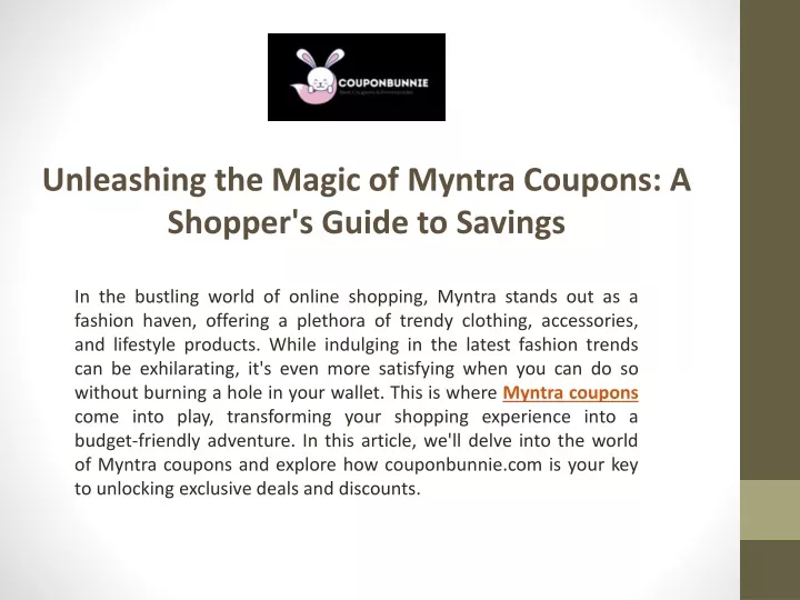 unleashing the magic of myntra coupons a shopper s guide to savings