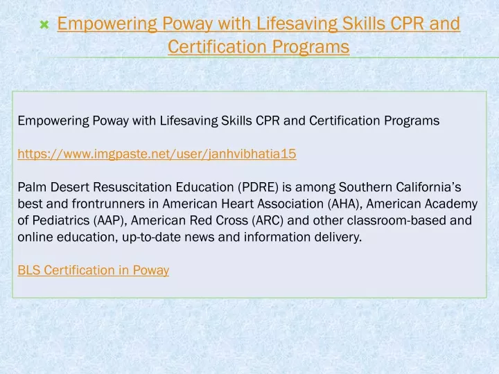 empowering poway with lifesaving skills cpr and certification programs