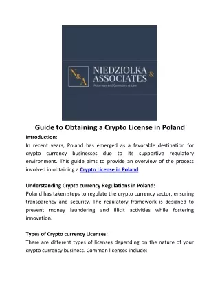 Guide to Obtaining a Crypto License in Poland