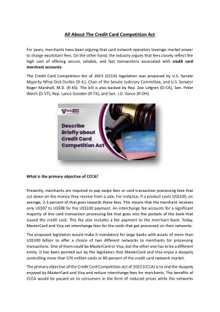 all about the credit card competition act