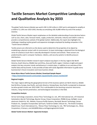 tactile sensors market competitive landscape