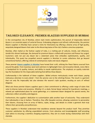 Premier Blazers Suppliers in Mumbai