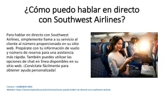 Cómo puedo hablar en directo con Southwest Airlines