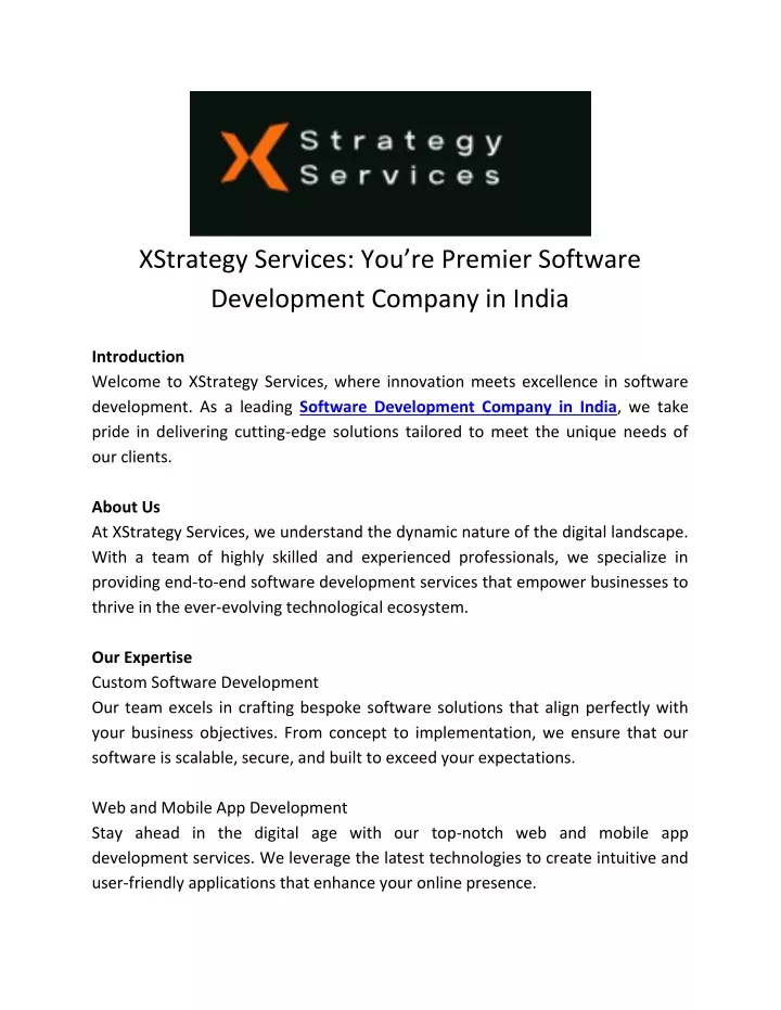 xstrategy services you re premier software