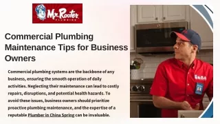 Commercial Plumbing Maintenance Tips for Business Owners