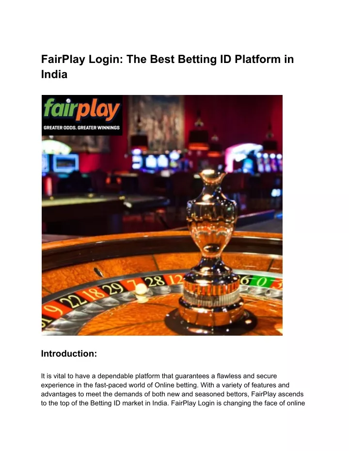 fairplay login the best betting id platform