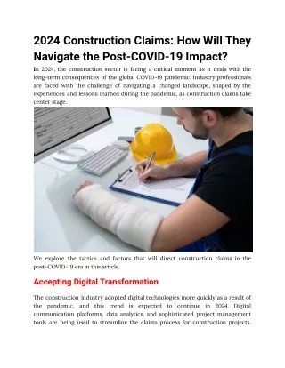 2024 Construction Claims_ How Will They Navigate the Post-COVID-19 Impact