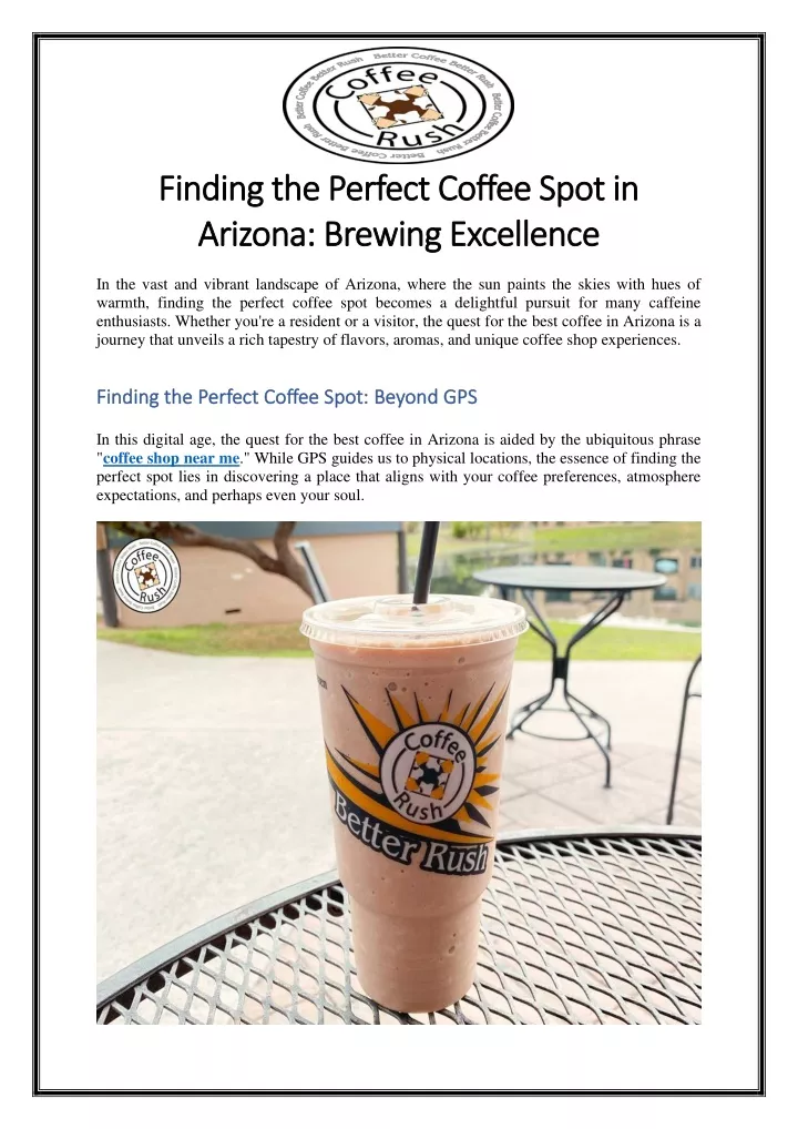 finding the perfect coffee spot in finding