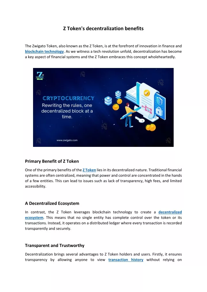 z token s decentralization benefits